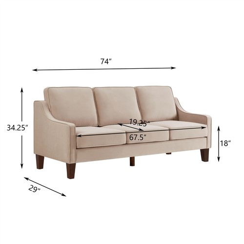 3 Seater Upholstered Sofa Couch Loveseat Sofa Couch Modern Living Room Sofa New - Picture 7 of 38