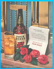 1951 FOUR ROSES blended whiskey vintage PRINT AD Frankfort Distillers NY