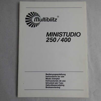 Multiblitz Bedienungsanleitung Ministudio 250/400 - D/GB/F/E/I/NL/Swedish