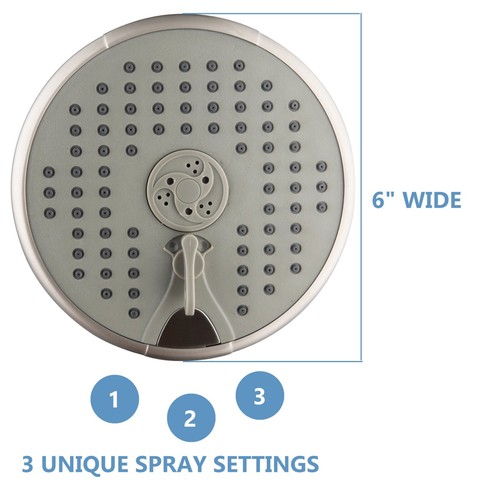 Ana Bath High Pressure 6" 3 Function Dual Shower Head Combo - Chrome REFURBISHED - Picture 4 of 7