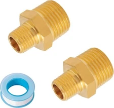 Reducing Hex Nipple Brass Pipe Fitting 1/2" Npt Male To 1/4" Npt Male Reducer Pi