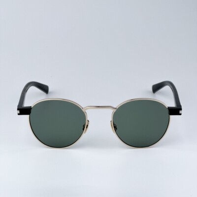Saint Laurent Women Sunglasses Gold Havana Green Oval SL707  display picture 3