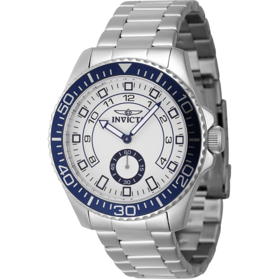 Invicta Men's Watch Pro Diver White Dial Silver Stainless Steel Bracelet 47124