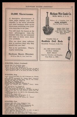1922 MIchigan Wire Goods Co. Niles MI Wire Scoops & Mole Traps Vintage Print Ad