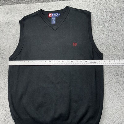 Chaps Ralph Lauren WPL-125 Adult Mens Large Black Sleeveless V