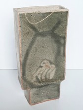 Vaso IN Grès Decoro Volatile Non Firmato Stile Puisaye La Borne Giappone Cina -