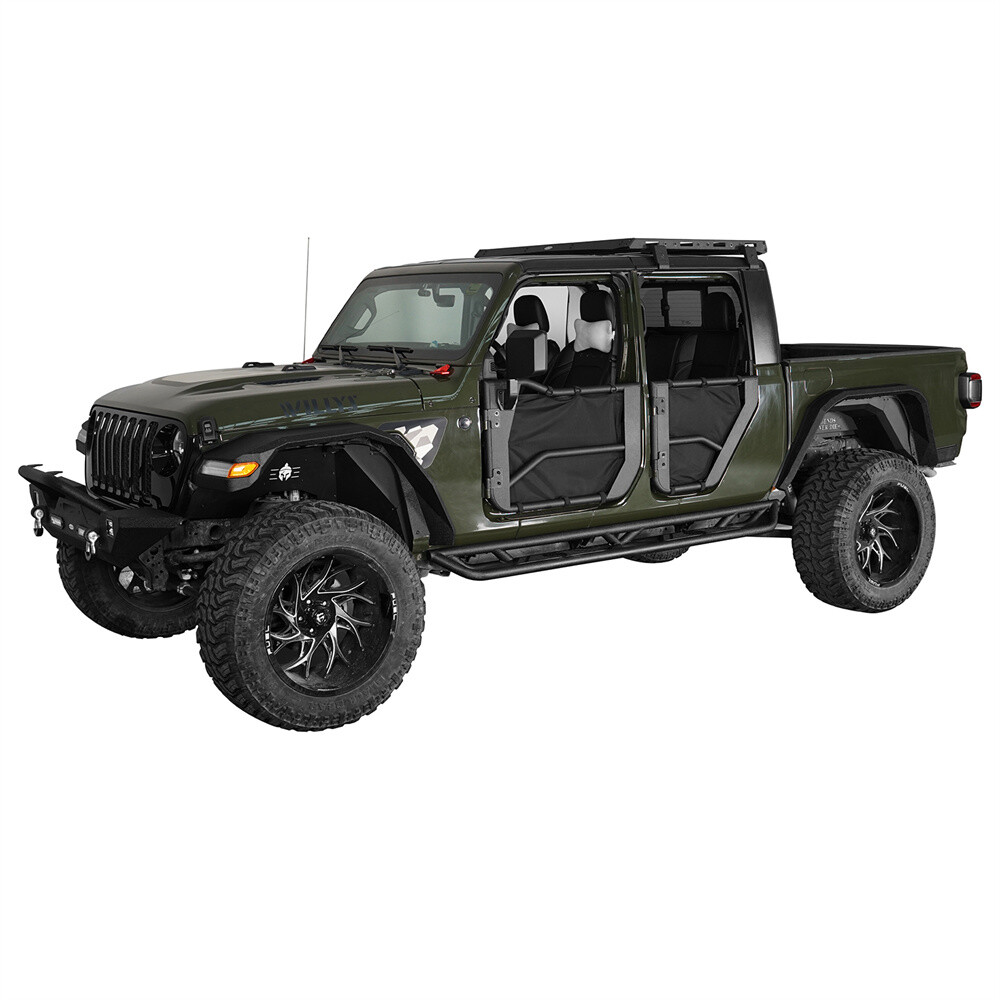 4x Driver & Passenger Tubular Half Door for 18-25 Jeep Wrangler JL