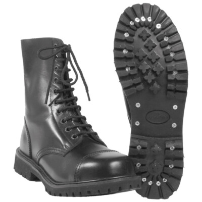 BRITISCHE RANGERS INVADER SCHWARZ LEDER GEGEN HOHE BEIN HERREN ARMEE STIEFEL 10-