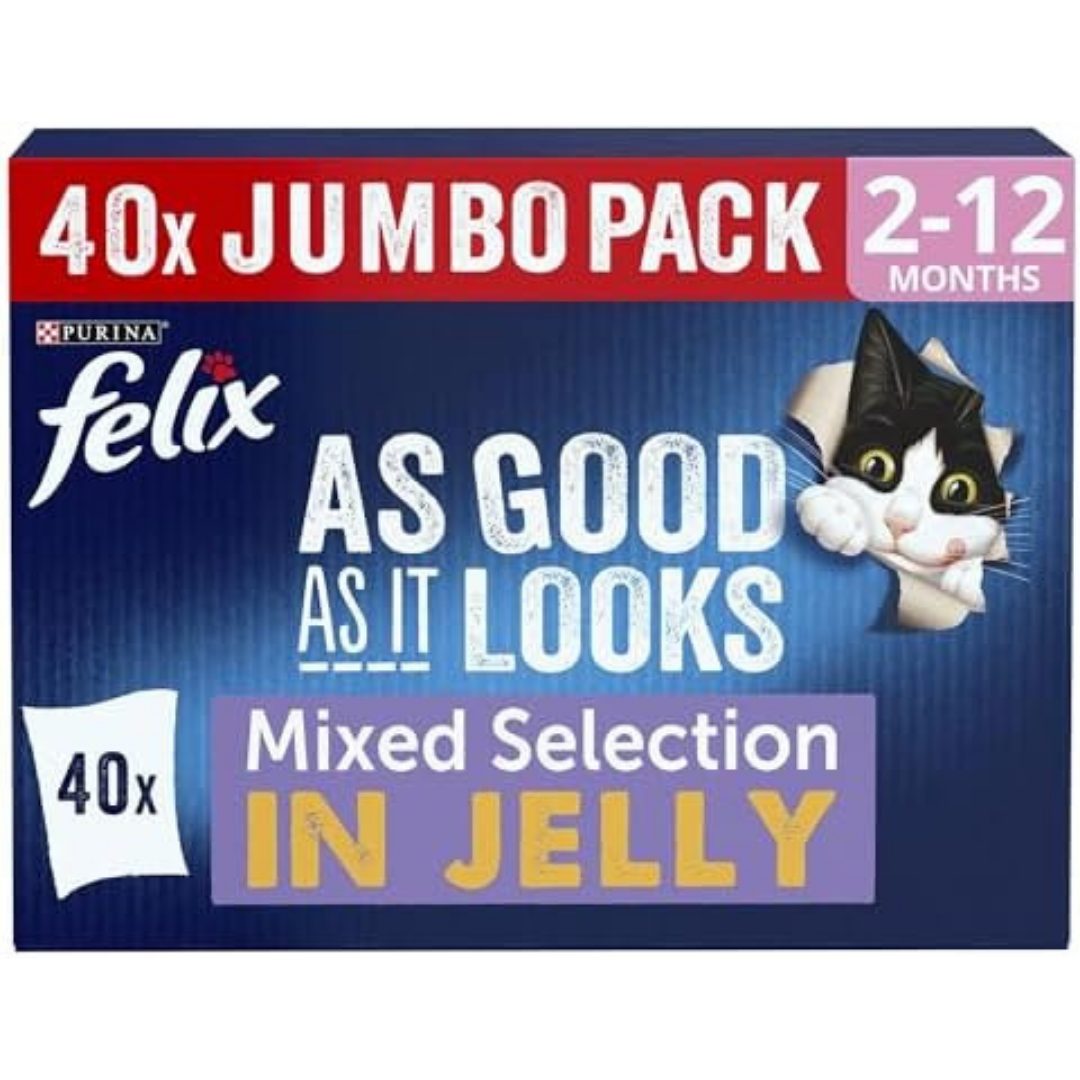 FELIX As Good As it Looks Kitten Mixed Selection in Jelly Wet Cat Food 40x85g