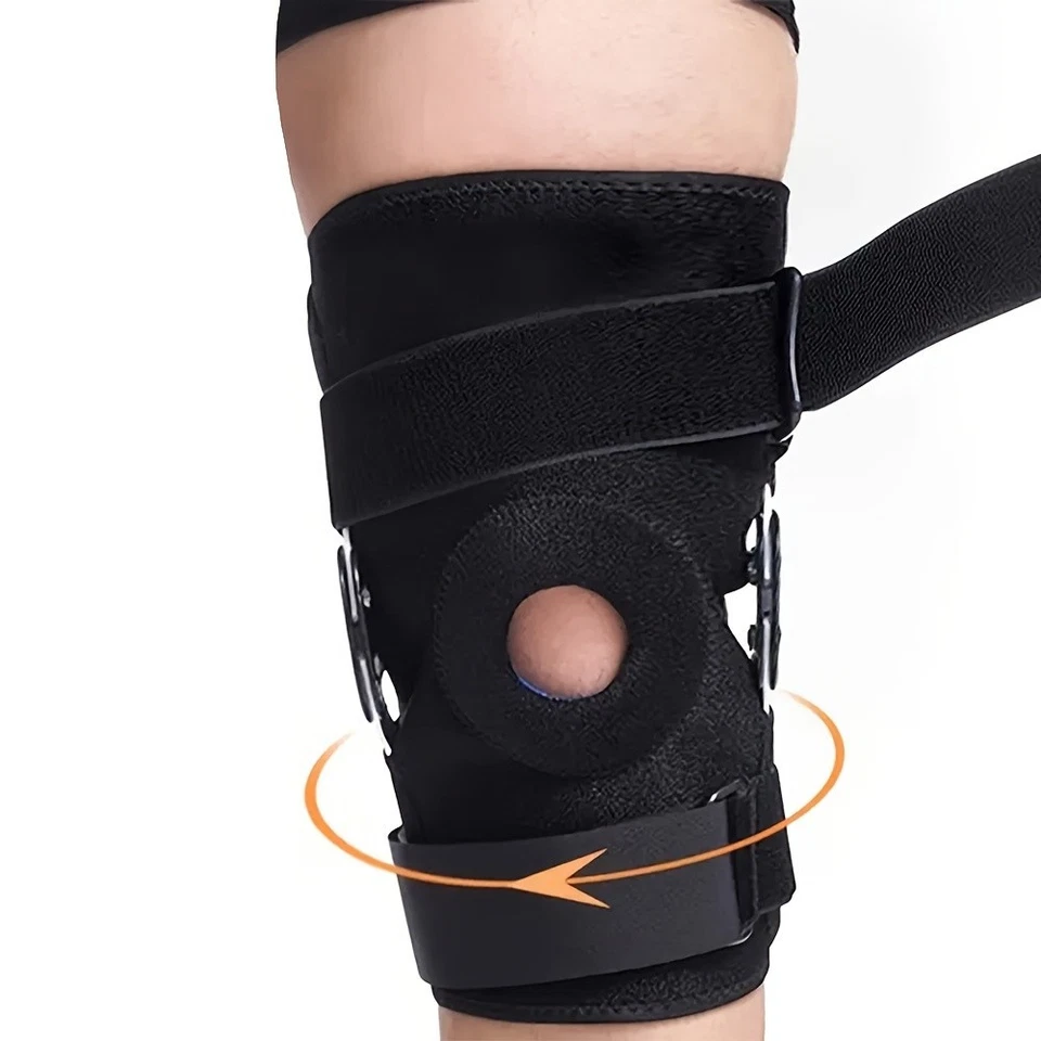 Rodillera Ajustable Material Nylon Diseño Rótula Abierta y Doble Metal Estabilizador Foto 2 de 4