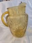 Vintage Anchor Hocking Amber Glass Spring Song DAISY Pitcher Ice Lip MSC-6