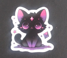 Beautiful Galaxy Sky Kitty Cat Sticker 1.58" x 1.5" AA 