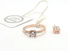 J Francis Embellished Crystal Swarovski 3.10 ctw Eternal Sparkle Ring & Pendant