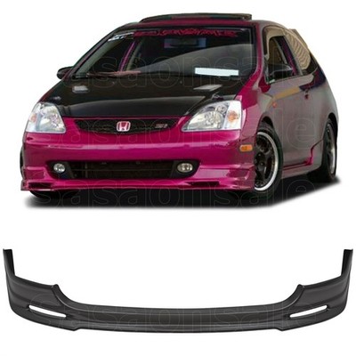 Front Bumper Lip Splitter For 02-05 Honda Civic Si EP3 3dr, Black PU MU Style