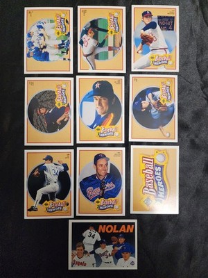 1991 Upper Deck Baseball Heroes Nolan Ryan 10 Card Set- #10-18 plus 1 Cover Card