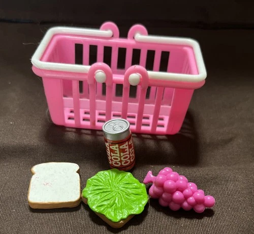 Vintage Barbie Pink Shopping Basket So Much to Do Supermarket - Free Shipping!