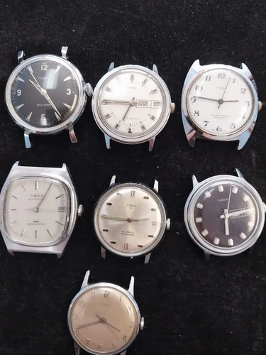 Vintage Timex  Mens Watch Lot Of 7 Some Work Some For Repair
