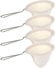 (4) NEW Coffee Strainer Filter Cloth Mesh Colador de Cafe Aluminum Handle