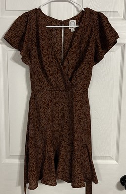 Blue Rain Women s Xs Short Sleeve Vneck Cheetah Print Dress