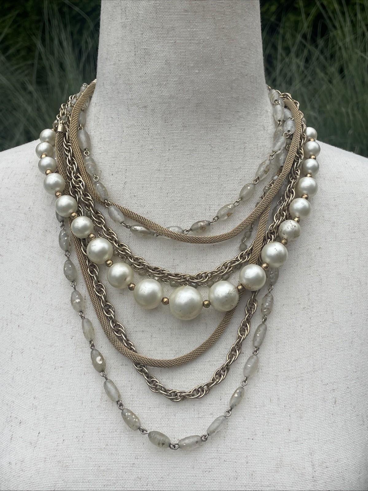 Vintage Unsigned Vendome Multi-Stranded Collar Ne… - image 1