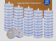 50PCS Disposable Toilet Brush Replacement Head Refills, Cotton, Click Install