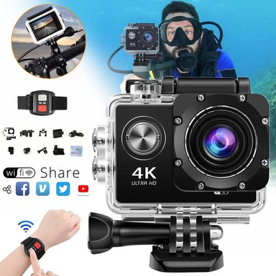 4K Sport Aktion Wasserdicht Kamera WiFi Helmkamera Unterwasserkamera Camcorder - Bild 1 von 4