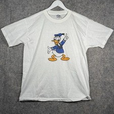 Vintage 80s Donald Duck Disney T Shirt Mens Size XL 20.5 x 28 Made In USA White
