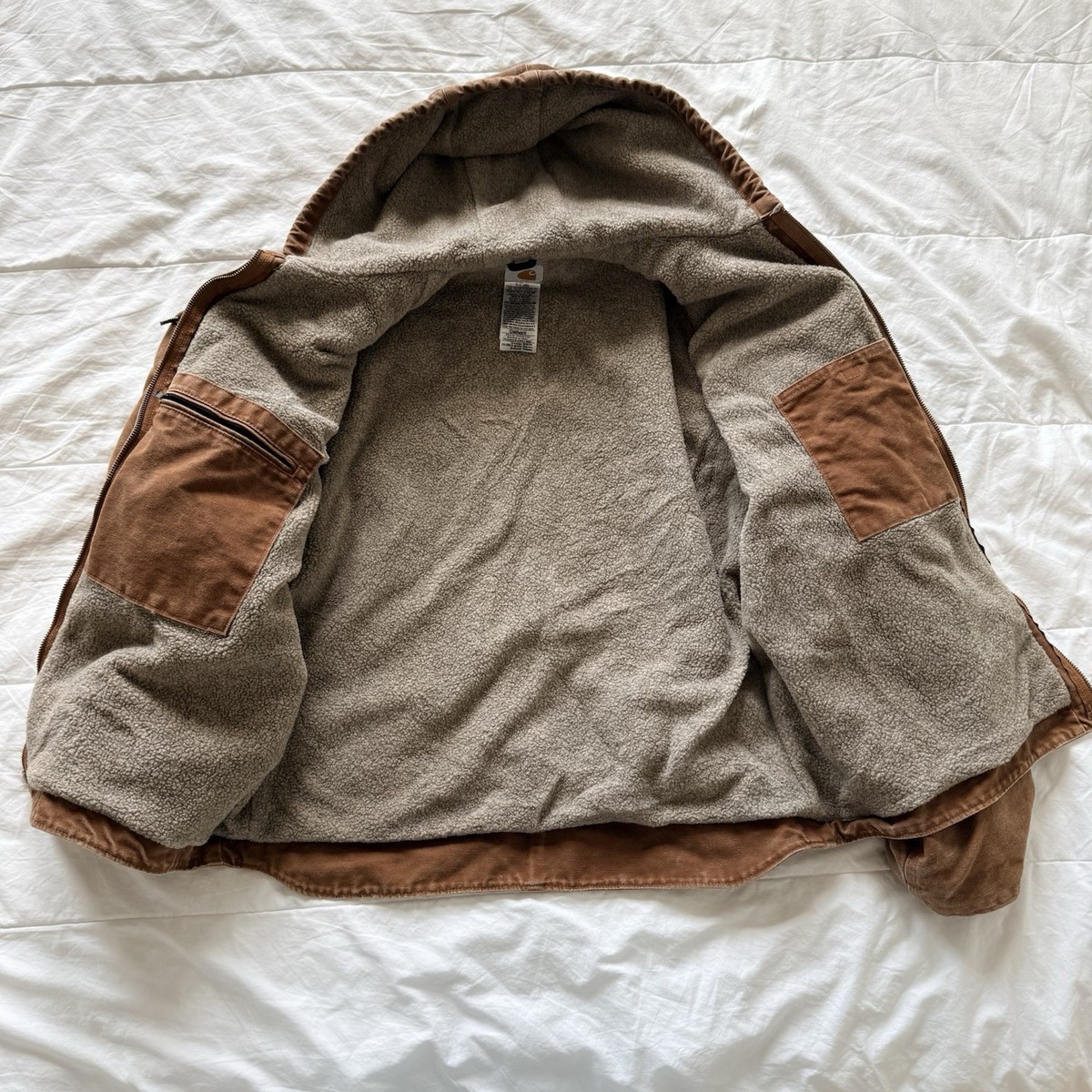 Vintage Carhartt J141-BRN Sierra Sandstone Sherpa-Lined Jacket Sz
