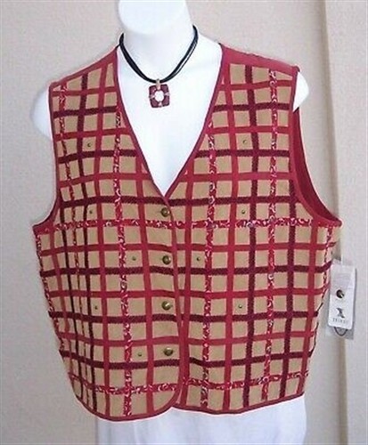 Stonebridge Western NEW $82 Faux Suede Vest Plus Size 2x FALL patchwork Topper - Picture 2 of 9