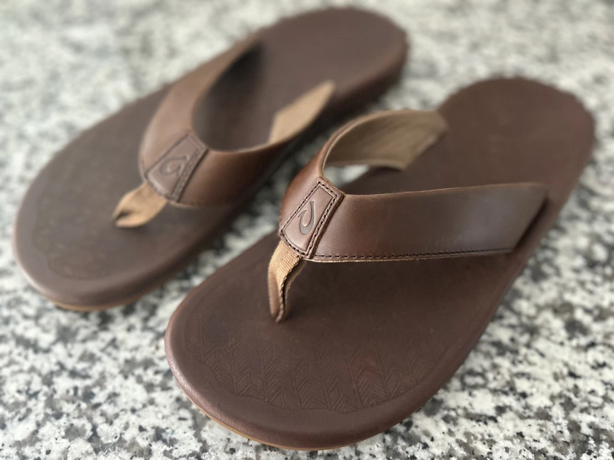 Flip Flop Brown Leather Upper Sandals for Men for sale | eBay display picture 2