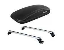 DACHTRÄGER LP49+ DACHBOX CRUB 430 LT FÜR RENAULT MEGANE SW 2009-2015 OHNE RELING