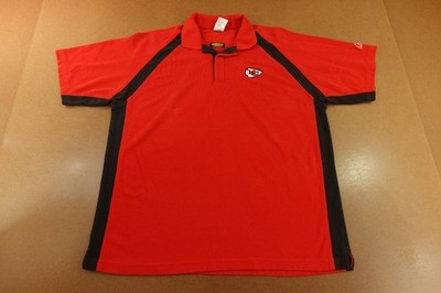 Kansas City Chiefs Reebok Play Dry Mens XL Red Short Sleeve Retro Polo Shirt