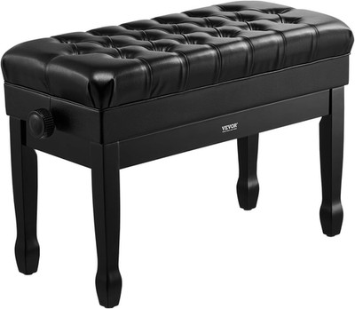Adjustable Piano Bench with Storage, Padded Cushion for Music Books, 29.5'' X 14