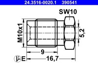 ATE ÜBerwurfschraube 24.3516-0020.1 M10X1