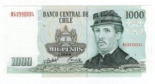 Chile Ignacio Carrera 1000 pesos 2004 UNC High grade