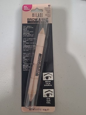 New MILANI BROW & EYE HIGHLIGHTERS - 02 Matte Cream / Luminous Lift