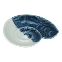 Schnecken-Schale Aus Steingut Lackiert 11 X 11,5 Cm Blau/Weiß Sea-Club