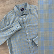 UNTUCKit Shirt XL Plaid Wrinkle Free Slim Fit Green Blue Plaid Button Up Casual