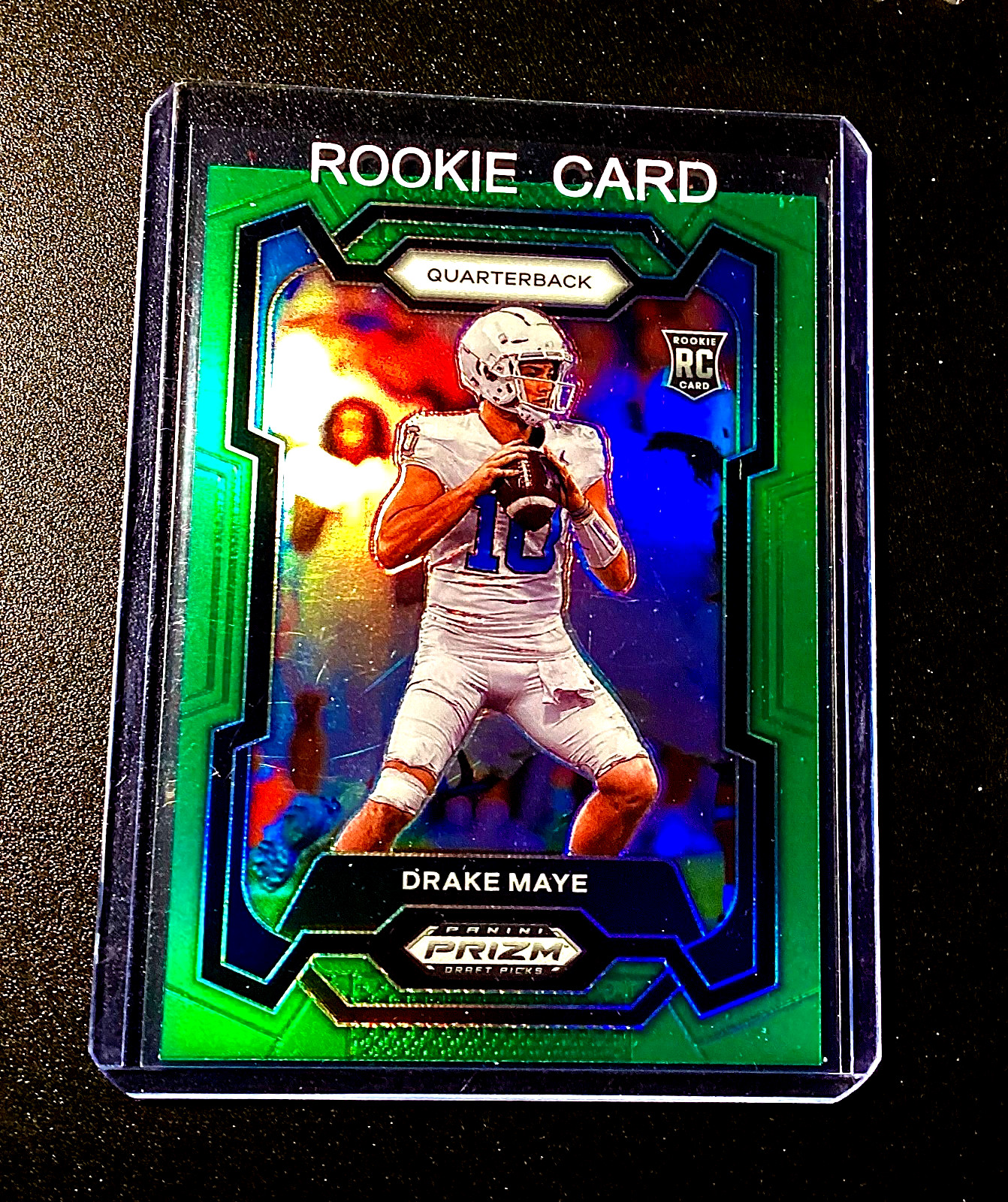 Drake Maye Rookie 2024 Panini Prizm Green Refractor Football RC Patriots #1 QB