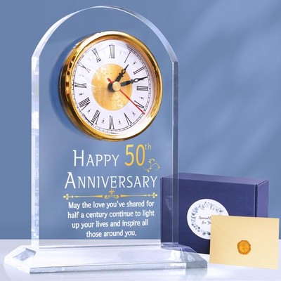 OkiyiD Golden Wedding Anniversary Clock, 50th Middle Size,