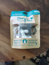 Dr. Brown's Happy Paci 0-6m Pack of 3 Silicone Pacifiers BLACK/WHITE/GRAY