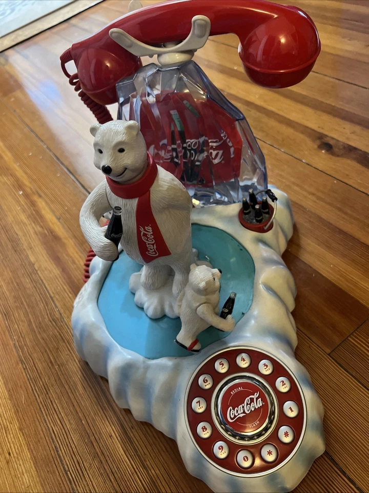 Teléfono de colección Coca Cola 2000 animado oso polar teléfono Coca-Cola soda coleccionable Foto 2 de 4