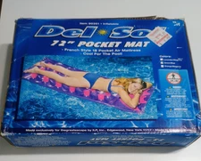 Vintage Swimline Inflatable Air Mattress 72" Pool Float Green Blue NIB Old Stock