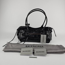 BALENCIAGA Le City East West Black Top Handle Bag New  Authentic