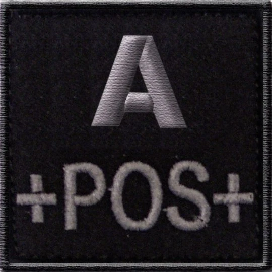 ECUSSON A+ NOIR A SCRATCH GROUPE SANGUIN RHESUS A POS POSITIF INSIGNE PATCH