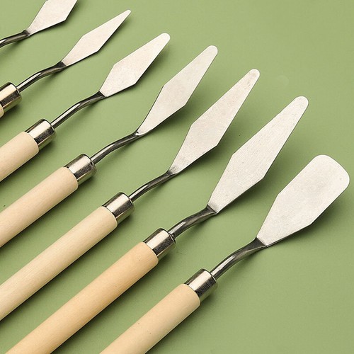 7Pcs Stainless Palette Knife Scraper Spatula Set For Artist Oil Painting Knives - Picture 8 of 15