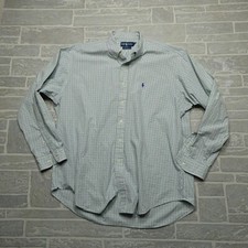 Ralph Lauren Blake Shirt Adult XL Purple Green Check Button Up 2 Ply Cotton