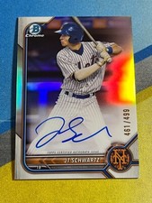 2022 Bowman Chrome JT SCHWARTZ New York Mets Refractor Auto #/499