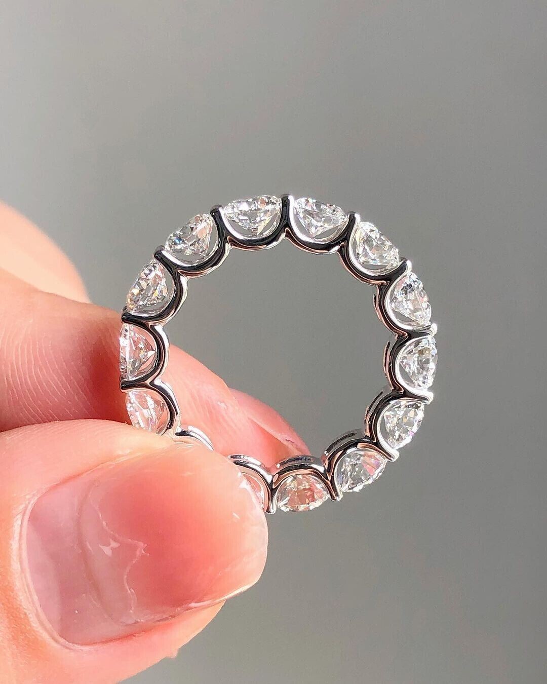 Halloween Accessories Round Cut Lab Grown/CVD Diamond Band Ring 14K White Gold