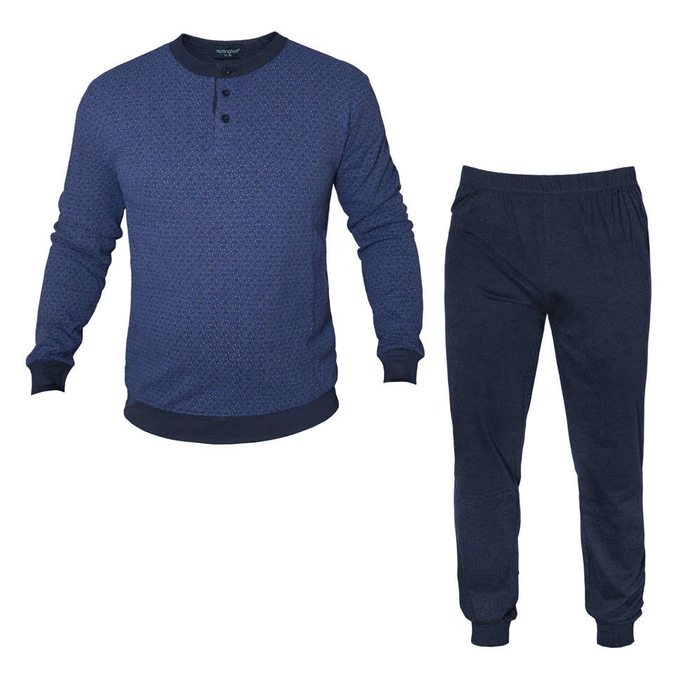 Pigiama Uomo NOTTINGHAM Serafino Interlock Tg 48 - 66 Art.44431